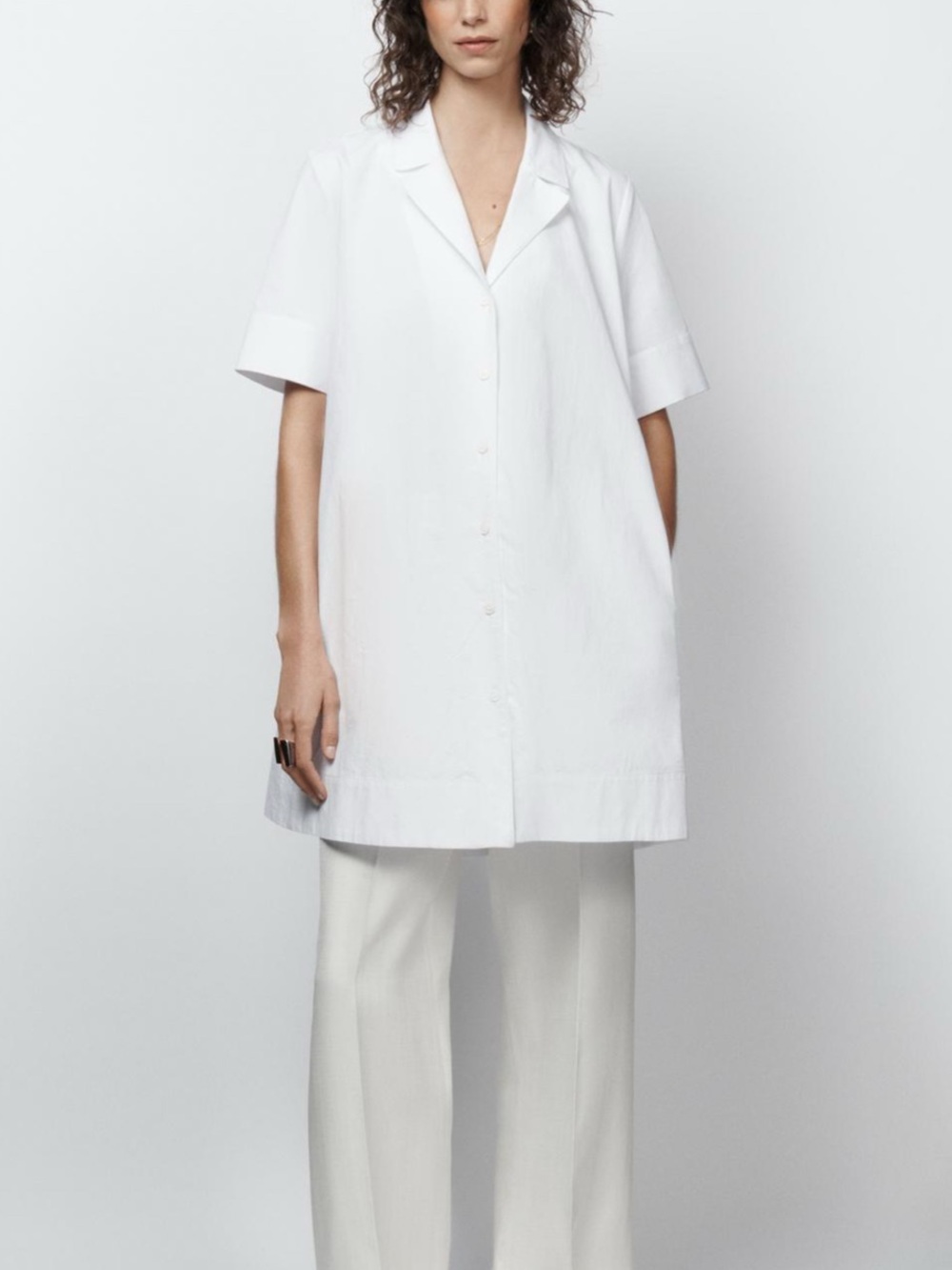 ZARA 100% COTTON SHORT SLEEVE SHIRT DRESS 🤍 
ZW COLLECTION